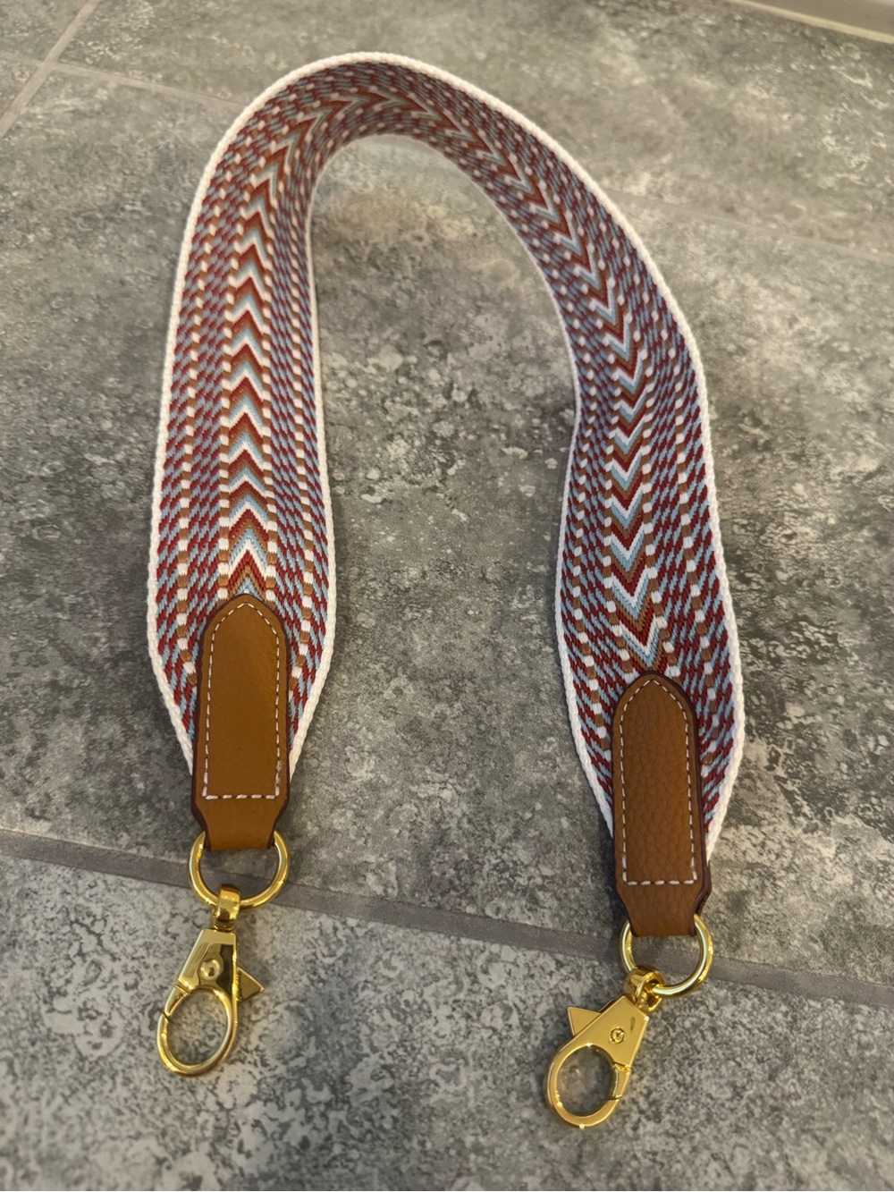 Purse strap for shoulder with gold hardware New